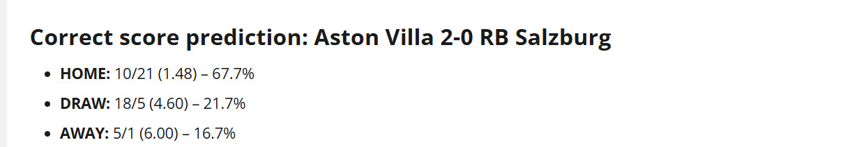 Siêu máy tính dự đoán Aston Villa vs Salzburg, 03h00 ngày 30/1 - Ảnh 1